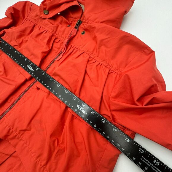 LOFT | Women's Small Petite SP Salmon Coral Full-Zip Tiered Ruffled Jacket Top - Picture 5 of 8